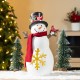Glitzhome 15"H Christmas Lighted Resin Snowman Table Decor