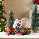 Glitzhome 100mm Christmas Resin Lighted Musical  Snowflakes Santa Car Waterglobe