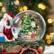 Glitzhome 100mm Christmas Resin Lighted Musical  Snowflakes Santa Car Waterglobe