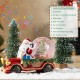 Glitzhome 100mm Christmas Resin Lighted Musical  Snowflakes Santa Car Waterglobe