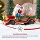 Glitzhome 100mm Christmas Resin Lighted Musical  Snowflakes Santa Car Waterglobe