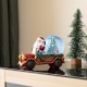 Glitzhome 100mm Christmas Resin Lighted Musical  Snowflakes Santa Car Waterglobe