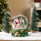 Glitzhome 150mm Christmas Resin Lighted Musical  Snowflakes Santa Waterglobe