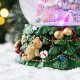 Glitzhome 150mm Christmas Resin Lighted Musical  Snowflakes Santa Waterglobe