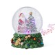 Glitzhome 150mm Christmas Resin Lighted Musical  Snowflakes Santa Waterglobe