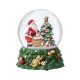Glitzhome 150mm Christmas Resin Lighted Musical  Snowflakes Santa Waterglobe