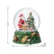 Glitzhome 150mm Christmas Resin Lighted Musical  Snowflakes Santa Waterglobe