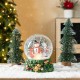 Glitzhome 150mm Christmas Resin Lighted Musical  Snowflakes Snowman Waterglobe