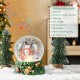 Glitzhome 150mm Christmas Resin Lighted Musical  Snowflakes Snowman Waterglobe