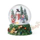 Glitzhome 150mm Christmas Resin Lighted Musical  Snowflakes Snowman Waterglobe