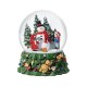 Glitzhome 150mm Christmas Resin Lighted Musical  Snowflakes Snowman Waterglobe
