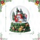 Glitzhome 150mm Christmas Resin Lighted Musical  Snowflakes Snowman Waterglobe