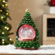 Glitzhome 100mm Christmas Resin Lighted Musical Snowflakes Christmas Tree Waterglobe