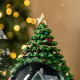 Glitzhome 100mm Christmas Resin Lighted Musical Snowflakes Christmas Tree Waterglobe