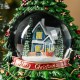 Glitzhome 100mm Christmas Resin Lighted Musical Snowflakes Christmas Tree Waterglobe