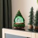 Glitzhome 100mm Christmas Resin Lighted Musical Snowflakes Christmas Tree Waterglobe