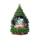 Glitzhome 100mm Christmas Resin Lighted Musical Snowflakes Christmas Tree Waterglobe