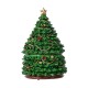 Glitzhome 100mm Christmas Resin Lighted Musical Snowflakes Christmas Tree Waterglobe