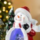 Glitzhome 100mm Christmas Resin Lighted Snowflakes Snowman Waterglobe