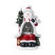 Glitzhome 100mm Christmas Resin Lighted Snowflakes Snowman Waterglobe
