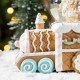 Glitzhome 100mm Christmas Resin Musical Snowflakes   Ginginerbread Family Train Waterglobe