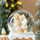 Glitzhome 100mm Christmas Resin Musical Snowflakes   Ginginerbread Family Train Waterglobe