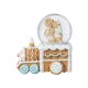 Glitzhome 100mm Christmas Resin Musical Snowflakes   Ginginerbread Family Train Waterglobe