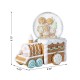 Glitzhome 100mm Christmas Resin Musical Snowflakes   Ginginerbread Family Train Waterglobe