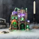 Glitzhome 11"H Lighted  Resin Halloween Haunted House Table Village Decor