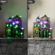 Glitzhome 11"H Lighted  Resin Halloween Haunted House Table Village Decor