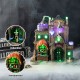 Glitzhome 11"H Lighted  Resin Halloween Haunted House Table Village Decor