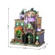 Glitzhome 11"H Lighted  Resin Halloween Haunted House Table Village Decor