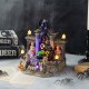 Glitzhome 9.75"H Lighted  Resin Halloween Haunted House Table Village Decor