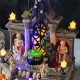 Glitzhome 9.75"H Lighted  Resin Halloween Haunted House Table Village Decor