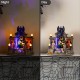Glitzhome 9.75"H Lighted  Resin Halloween Haunted House Table Village Decor