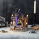 Glitzhome 9.75"H Lighted  Resin Halloween Haunted House Table Village Decor