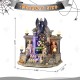 Glitzhome 9.75"H Lighted  Resin Halloween Haunted House Table Village Decor