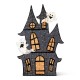 Glitzhome 61.75"H Lighted Halloween 2D Haunted House Outdoor Décor with 210 Warm White LED Lights （KD）