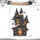 Glitzhome 61.75"H Lighted Halloween 2D Haunted House Outdoor Décor with 210 Warm White LED Lights （KD）
