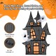 Glitzhome 61.75"H Lighted Halloween 2D Haunted House Outdoor Décor with 210 Warm White LED Lights （KD）