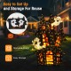 Glitzhome 61.75"H Lighted Halloween 2D Haunted House Outdoor Décor with 210 Warm White LED Lights （KD）