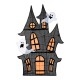Glitzhome 61.75"H Lighted Halloween 2D Haunted House Outdoor Décor with 210 Warm White LED Lights （KD）
