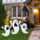 Glitzhome Set of 3  Lighted  Halloween 2.5D Ghosts Family Outdoor Décor with 200 Warm white  LED Lights （KD）