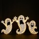 Glitzhome Set of 3  Lighted  Halloween 2.5D Ghosts Family Outdoor Décor with 200 Warm white  LED Lights （KD）