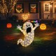 Glitzhome 35.5"H Lighted Halloween 2.5D Ghosts Outdoor Décor with 70 warm White LED Lights （KD）