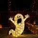 Glitzhome 35.5"H Lighted Halloween 2.5D Ghosts Outdoor Décor with 70 warm White LED Lights （KD）