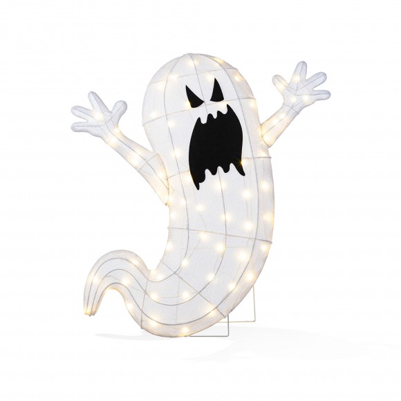Glitzhome 35.5"H Lighted Halloween 2.5D Ghosts Outdoor Décor with 70 warm White LED Lights （KD）