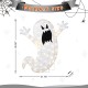 Glitzhome 35.5"H Lighted Halloween 2.5D Ghosts Outdoor Décor with 70 warm White LED Lights （KD）