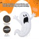 Glitzhome 35.5"H Lighted Halloween 2.5D Ghosts Outdoor Décor with 70 warm White LED Lights （KD）