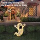 Glitzhome 35.5"H Lighted Halloween 2.5D Ghosts Outdoor Décor with 70 warm White LED Lights （KD）
